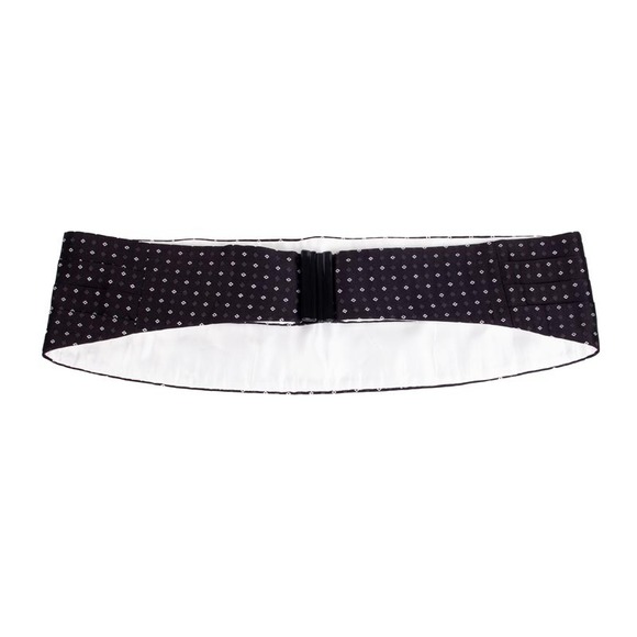 TINO COSMA BLACK & WHITE SMOKING BELT-CUMMERBUND | MENS SIZE M - Picture 1 of 4